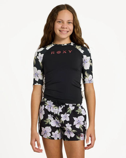 Image of Swimwear. Product name - Roxy Girls 8-16 Active Boardshorts Anthracite Of The Pacific S in Anthracite Of The Pacific S colour by brand - Roxy