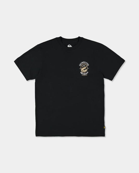 Image of T-Shirts. Product name - Quiksilver Mens Hard Line T-Shirt Black in Black colour by brand - Quiksilver