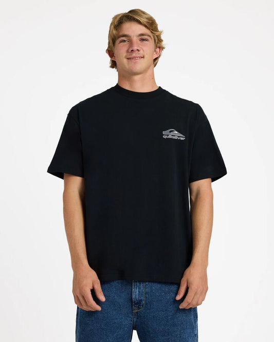 Image of T-Shirts. Product name - Quiksilver Mens Carbon Oversized T-Shirt Black in Black colour by brand - Quiksilver