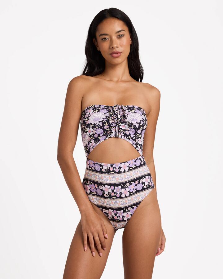 Image of Swimwear. Product name - Billabong Womens Forevermore Summer One Piece Swimsuit Black Pebble in Black Pebble colour by brand - Billabong