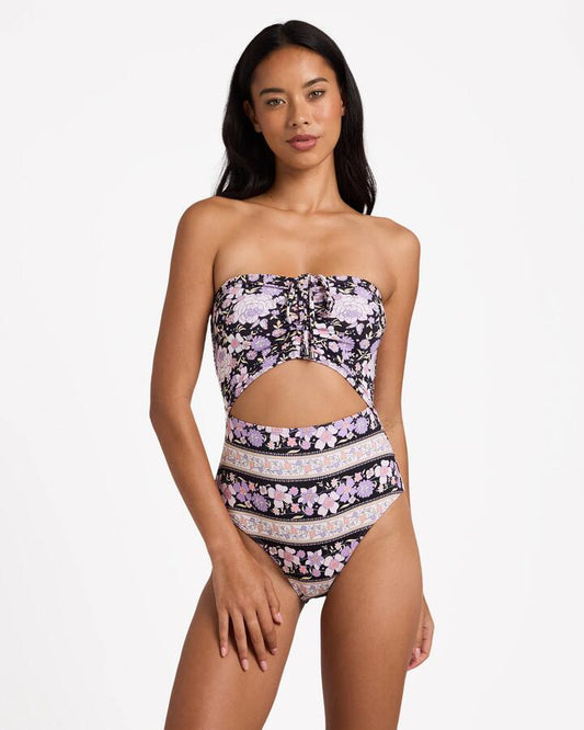 Image of Swimwear. Product name - Billabong Womens Forevermore Summer One Piece Swimsuit Black Pebble in Black Pebble colour by brand - Billabong