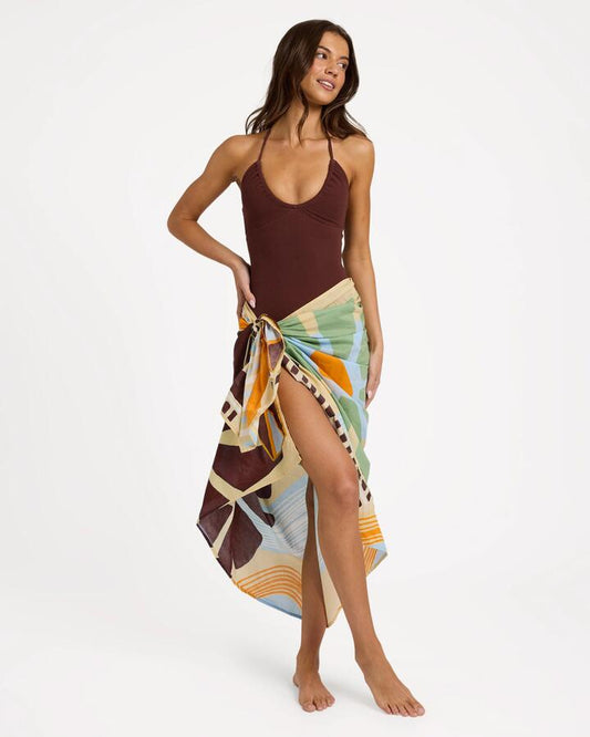 Image of Swimwear. Product name - Roxy Womens Bella Sarong Pebble in Pebble colour by brand - Roxy