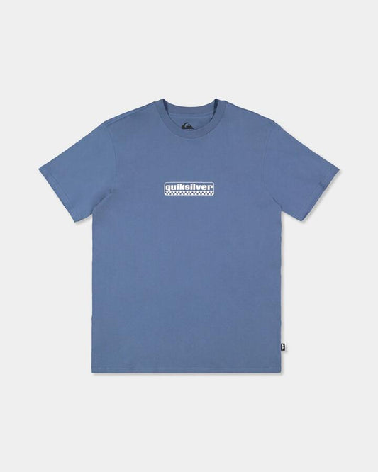 Image of T-Shirts. Product name - Quiksilver Mens Old Skool T-Shirt China Blue in China Blue colour by brand - Quiksilver