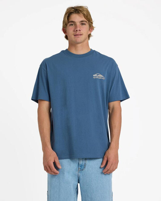 Image of T-Shirts. Product name - Quiksilver Mens Carbon Oversized T-Shirt China Blue in China Blue colour by brand - Quiksilver