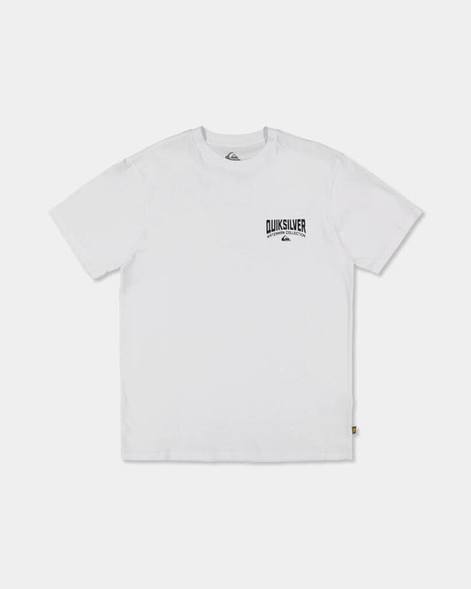 Image of T-Shirts. Product name - Quiksilver Mens Strike Mit-Shirtion T-Shirt White in White colour by brand - Quiksilver