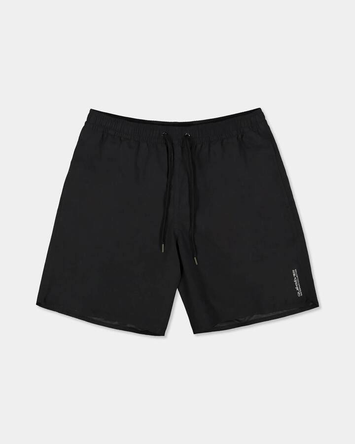 Image of a model wearing Shorts. Product name - Quiksilver Mens Balance 18" Volley Shorts Black in Black colour by brand - Quiksilver