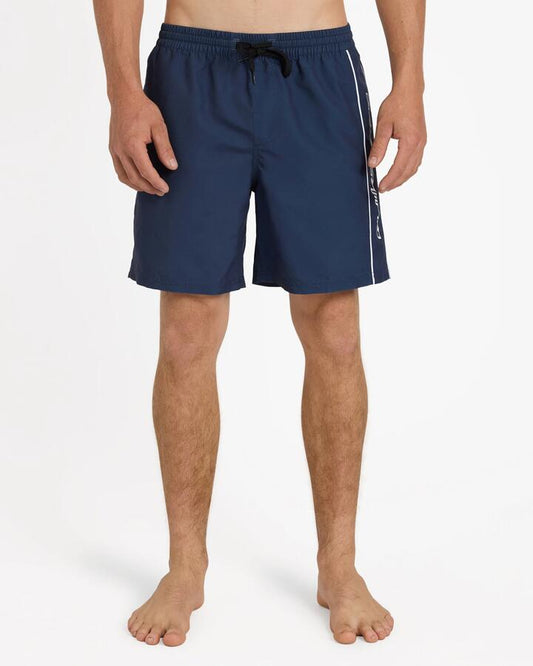 Image of a model wearing Shorts. Product name - Quiksilver Mens Everyday Vert 2.0 17" Volley Shorts Mood Indigo in Mood Indigo colour by brand - Quiksilver
