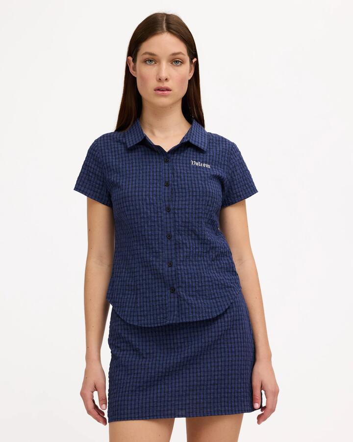 Image of T-Shirts. Product name - Volcom Womens Macey T-Shirt Blue in Blue colour by brand - Volcom