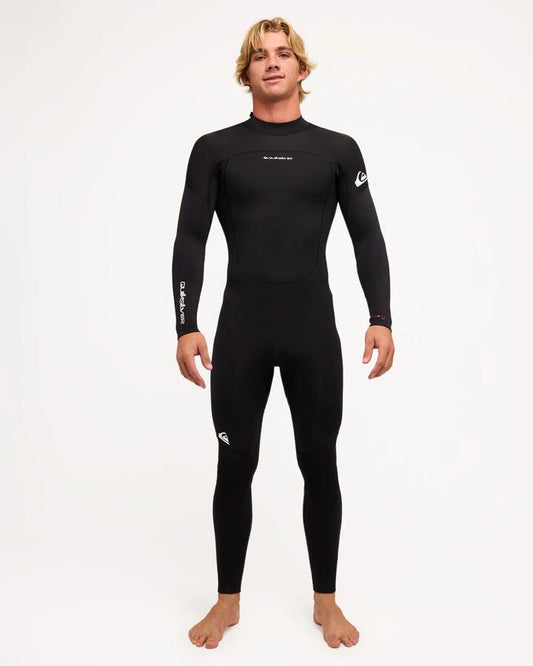 Image of Wetsuits. Product name - Quiksilver Mens School Prologue 3/2Mm Back Zip Wetsuit Black in Black colour by brand - Quiksilver