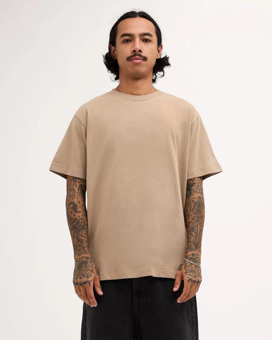 Image of T-Shirts. Product name - RVCA Mens Rvca Basic T-Shirt Desert Khaki in Desert Khaki colour by brand - RVCA