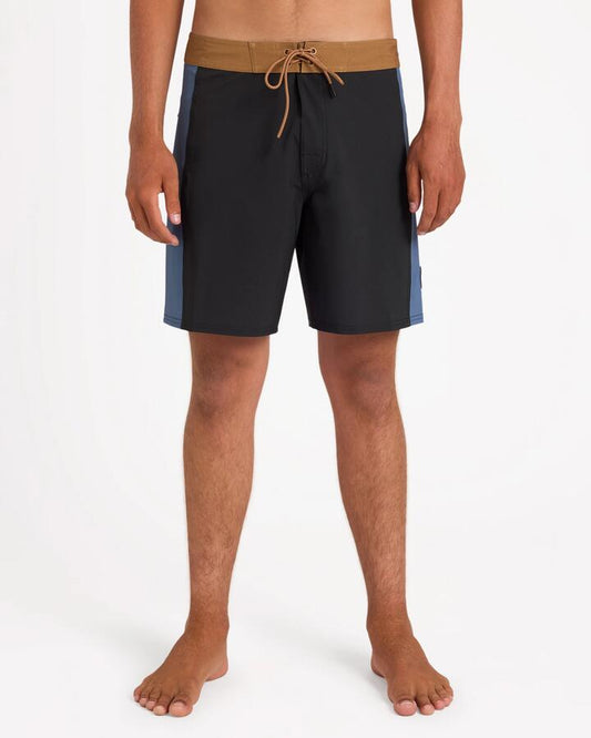 Image of Swimwear. Product name - Rvca Mens Apex 2 Trunk 18" Boardshorts Black in Black colour by brand - Rvca
