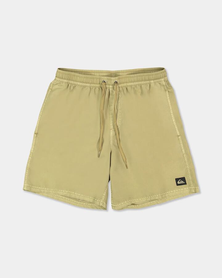 Image of a model wearing Shorts. Product name - Quiksilver Mens Everyday Surfwash 17" Volley Shorts Kelp in Kelp colour by brand - Quiksilver