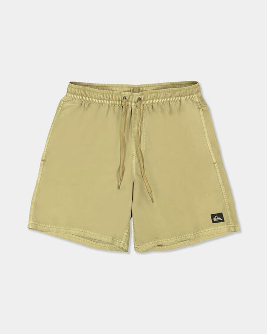 Image of a model wearing Shorts. Product name - Quiksilver Mens Everyday Surfwash 17" Volley Shorts Kelp in Kelp colour by brand - Quiksilver