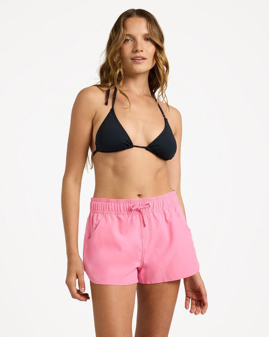 Image of Swimwear. Product name - Roxy Womens Roxy Wave 2" Boardshorts Pink Carnation in Pink Carnation colour by brand - Roxy