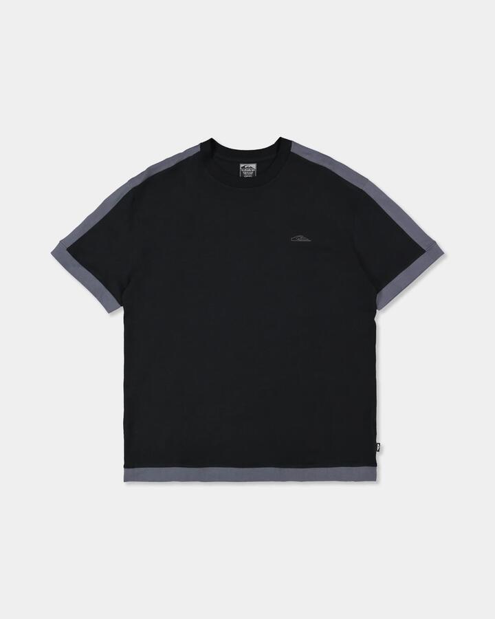 Image of T-Shirts. Product name - Quiksilver Mens Av-2 T-Shirt Black/Turbulence in Black/Turbulence colour by brand - Quiksilver