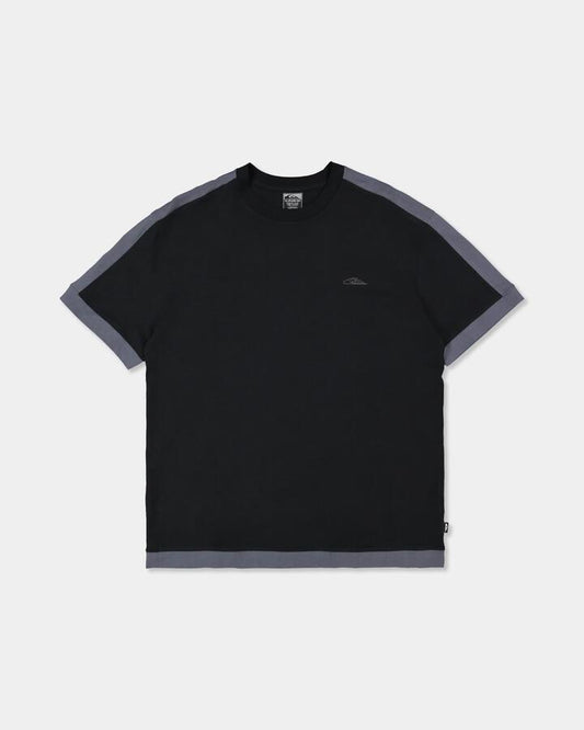 Image of T-Shirts. Product name - Quiksilver Mens Av-2 T-Shirt Black/Turbulence in Black/Turbulence colour by brand - Quiksilver
