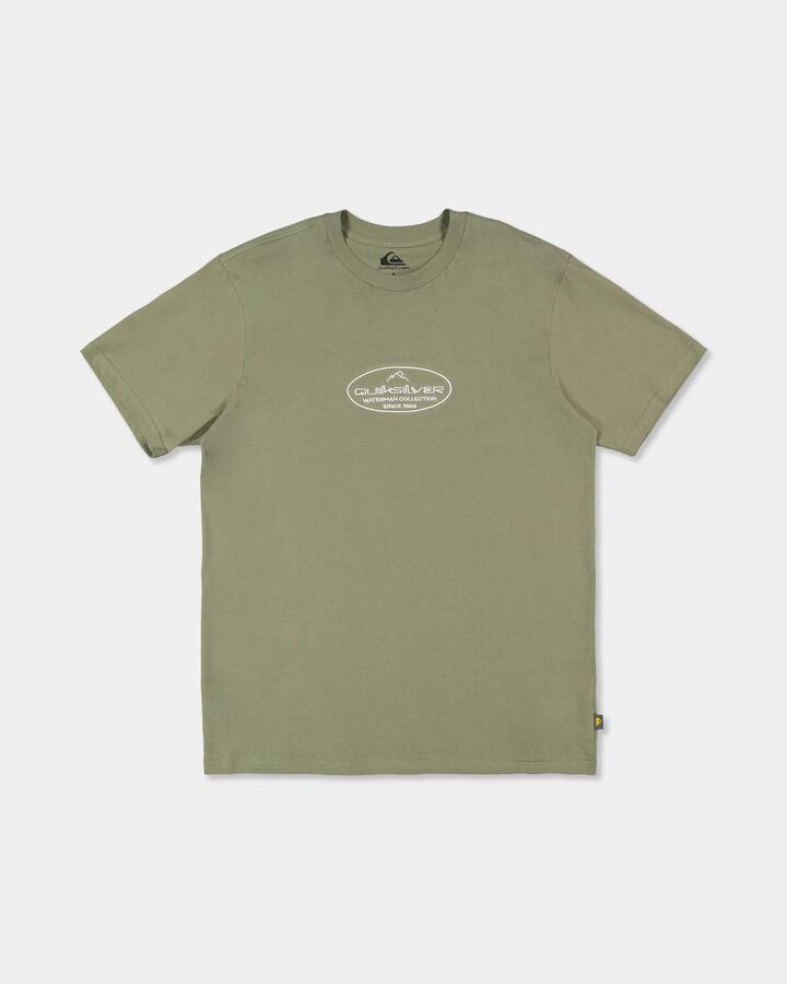 Image of T-Shirts. Product name - Quiksilver Mens Alpine T-Shirt Dusty Olive in Dusty Olive colour by brand - Quiksilver