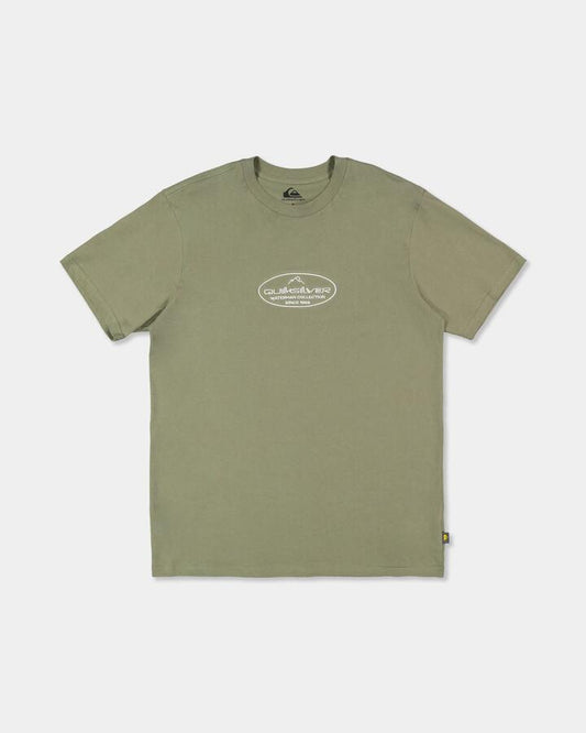 Image of T-Shirts. Product name - Quiksilver Mens Alpine T-Shirt Dusty Olive in Dusty Olive colour by brand - Quiksilver