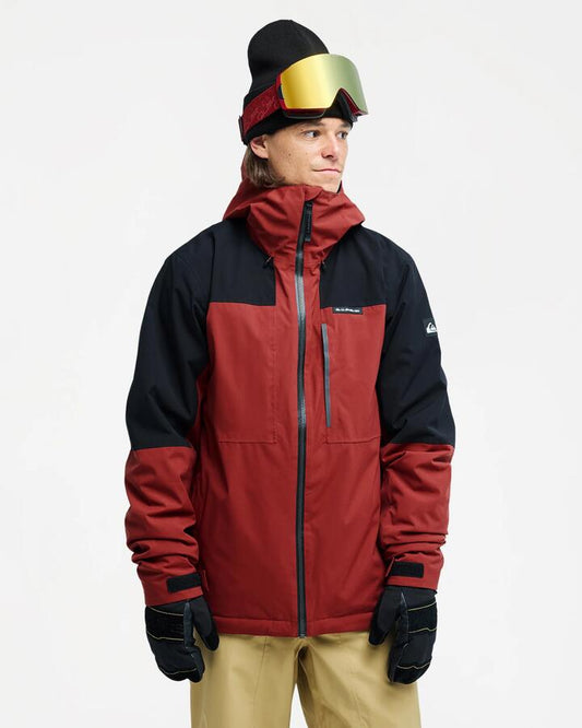 Image of Coats & Jackets. Product name - Quiksilver Mens Forever Stretch 20K Ins Snow Jacket Oxblood Red in Oxblood Red colour by brand - Quiksilver