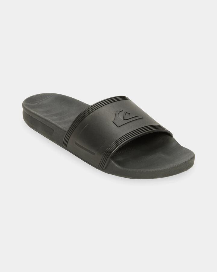 Image of Slippers. Product name - Quiksilver Mens Dockyard Slides Black in Black colour by brand - Quiksilver