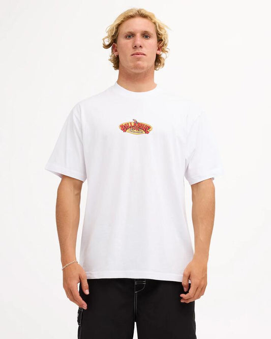 Image of T-Shirts. Product name - Billabong Mens Aus Pill T-Shirt White in White colour by brand - Billabong