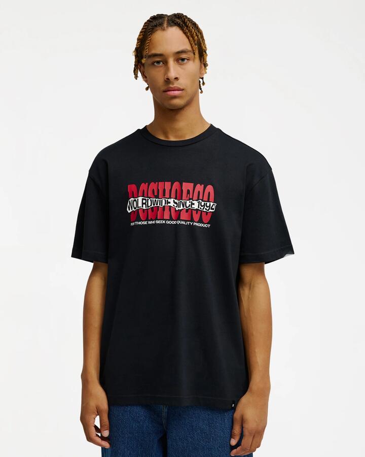 Image of T-Shirts. Product name - DC Shoes Mens Ripped Off T-Shirt Black in Black colour by brand - DC Shoes