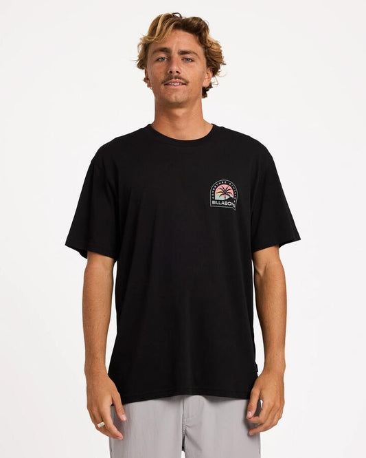 Image of T-Shirts. Product name - Billabong Mens Sun Down Adiv Premium T-Shirt Black in Black colour by brand - Billabong