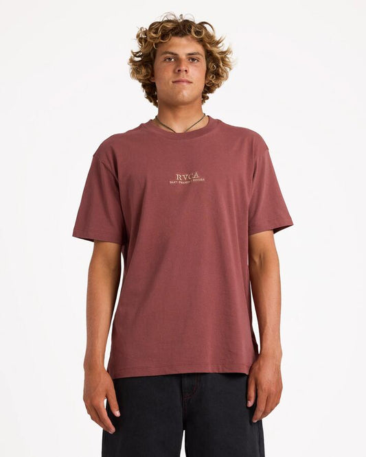 Image of T-Shirts. Product name - Rvca Mens Scorpo T-Shirt Red Earth in Red Earth colour by brand - Rvca