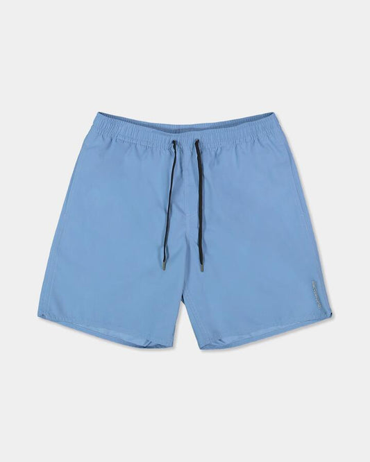 Image of a model wearing Shorts. Product name - Quiksilver Mens Balance 18" Volley Shorts Coronet Blue in Coronet Blue colour by brand - Quiksilver