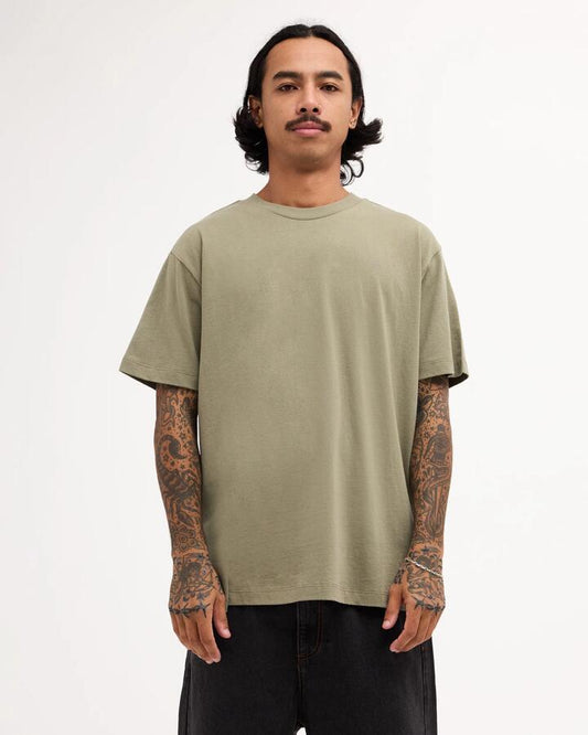 Image of T-Shirts. Product name - RVCA Mens Rvca Basic T-Shirt Dark Olive in Dark Olive colour by brand - RVCA