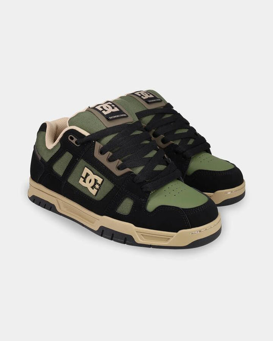 Image of Sneakers. Product name - DC Shoes Mens Stag Sneakers Black/Tan/Olive in Black/Tan/Olive colour by brand - DC Shoes