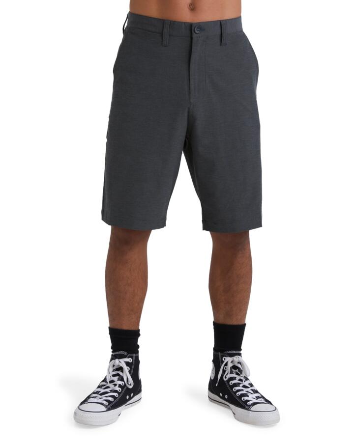 Image of a model wearing Shorts. Product name - Billabong Mens Crossfire Walkshorts Asphalt in Asphalt colour by brand - Billabong