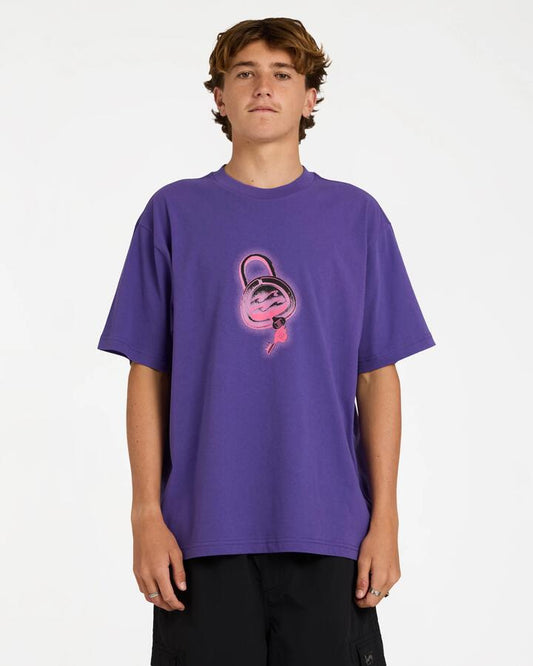 Image of T-Shirts. Product name - Billabong Mens Spec Lock T-Shirt Purple in Purple colour by brand - Billabong