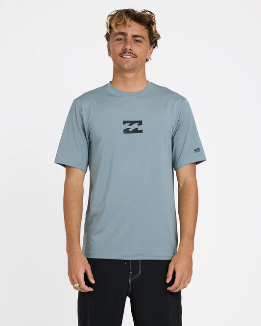 Image of Shirts. Product name - Billabong Mens All Day Wave Lf Surf Shirt Blue Fog in Blue Fog colour by brand - Billabong