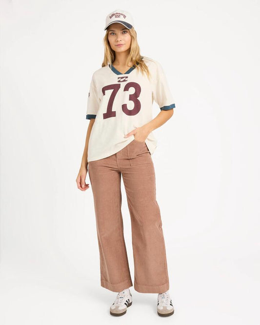 Image of a model wearing Pants. Product name - Billabong Womens Sea Tone 2 Pants Sweet Earth in Sweet Earth colour by brand - Billabong