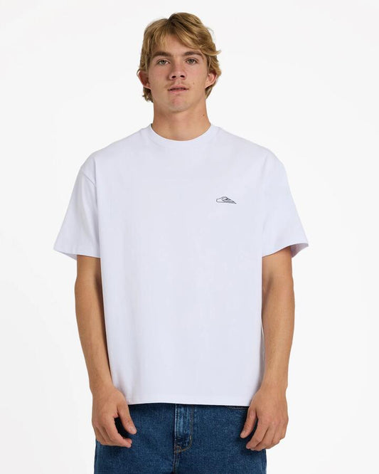 Image of T-Shirts. Product name - Quiksilver Mens Surf Essential T-Shirt White in White colour by brand - Quiksilver