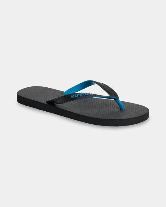 Image of Sandals. Product name - Kustom Mens Blend Base Thongs Black/Blue in Black/Blue colour by brand - Kustom