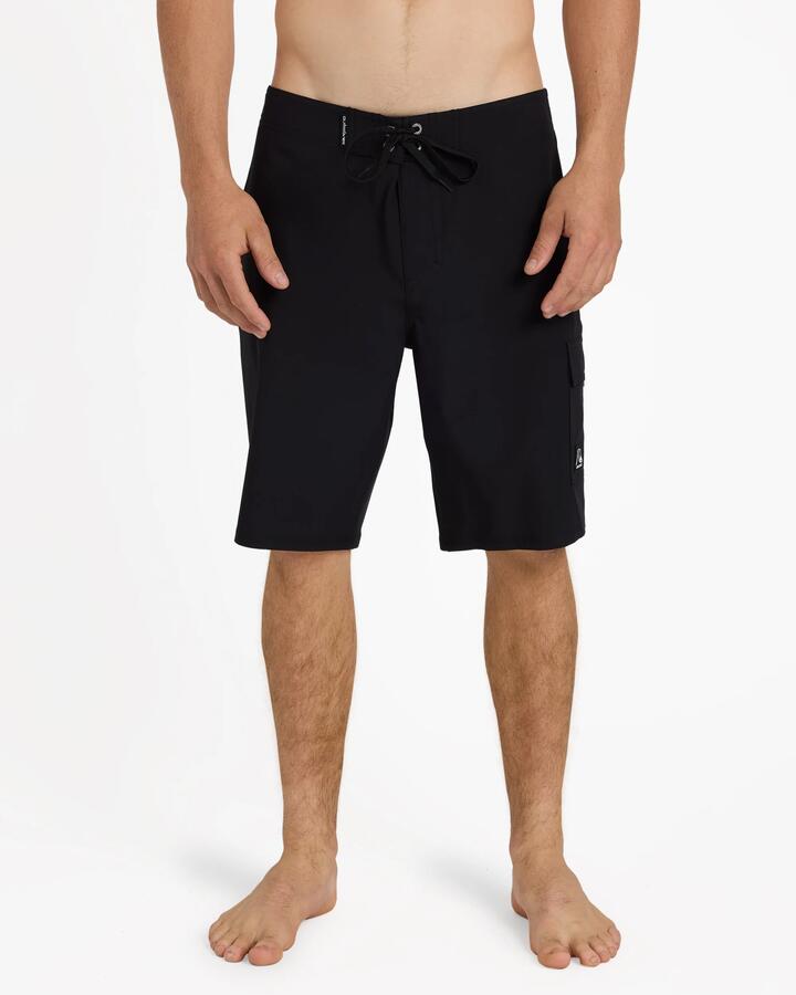Image of Swimwear. Product name - Quiksilver Mens Arch Cargo 20" Boardshorts Black in Black colour by brand - Quiksilver