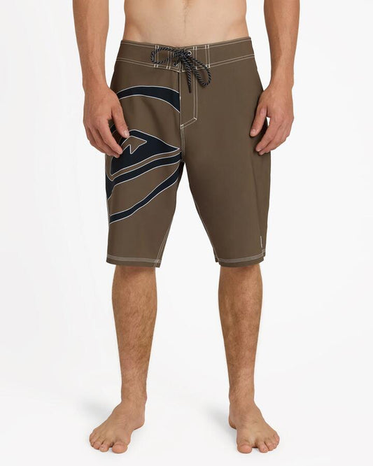Image of Swimwear. Product name - Quiksilver Mens Silicon 21" Boardshorts Canteen in Canteen colour by brand - Quiksilver