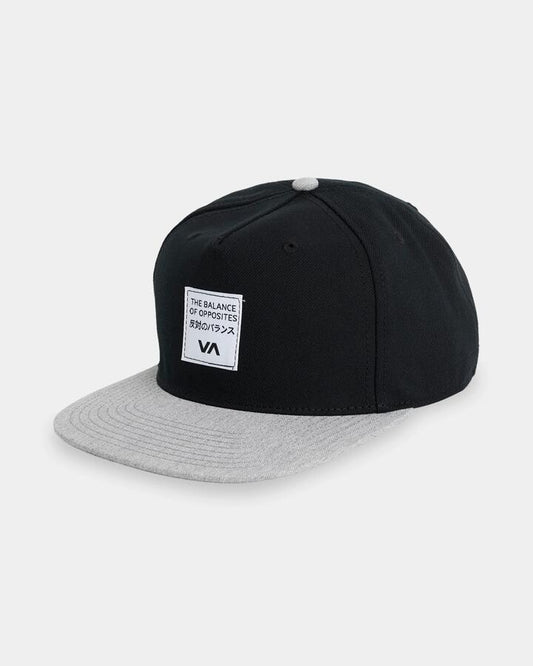 Image of Hats. Product name - Rvca Mens Foreign Snapback Cap Black in Black colour by brand - Rvca