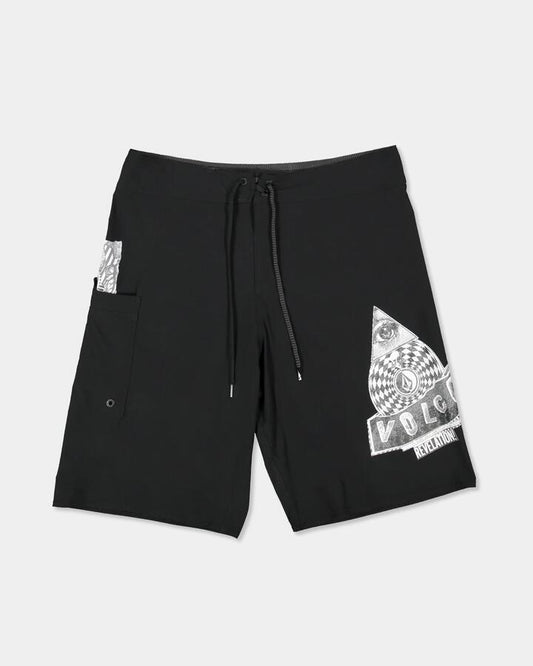 Image of Swimwear. Product name - Volcom Mens Revelation Lib Boardshorts Black in Black colour by brand - Volcom
