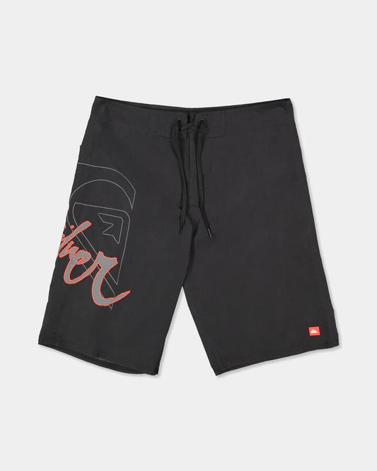 Image of Swimwear. Product name - Quiksilver Mens Scrawl 22" Boardshorts Black in Black colour by brand - Quiksilver