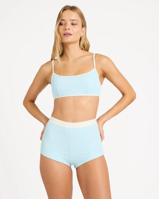 Image of Swimwear. Product name - Billabong Womens Sunrays Surf Short Bikini Bottom Clearwater in Clearwater colour by brand - Billabong