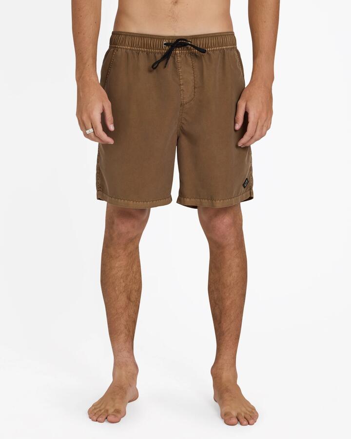 Image of Swimwear. Product name - Billabong Mens All Day Overdyed Layback Boardshorts Coffee Bean in Coffee Bean colour by brand - Billabong