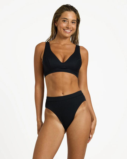 Image of Swimwear. Product name - Roxy Womens Roxy Love Underwire Elongated D Cup Bikini Top Anthracite in Anthracite colour by brand - Roxy