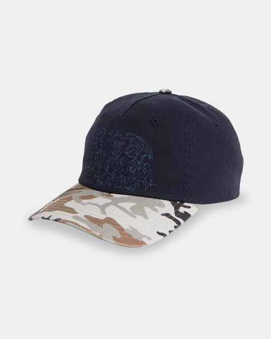 Image of Hats. Product name - Rvca Mens Seeing Stars Snapback Cap Navy in Navy colour by brand - Rvca