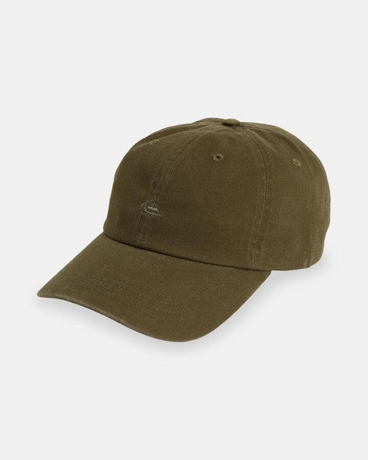 Image of Hats. Product name - Quiksilver Mens Rad Splatter Dad Cap Dark Olive in Dark Olive colour by brand - Quiksilver