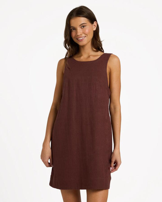 Image of Charms. Product name - Roxy Womens Lucky Charm Mini Dress Java in Java colour by brand - Roxy