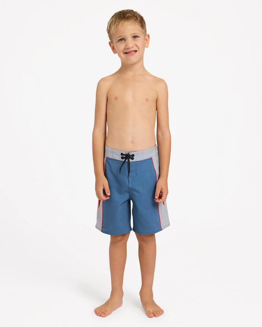 Image of Swimwear. Product name - Billabong Boys 2-7 New Wave Pro 19" Boardshorts China Blue in China Blue colour by brand - Billabong