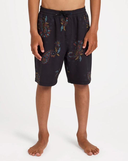 Image of Swimwear. Product name - Billabong Boys 8-16 Boys Good Times Layback 13" Boardshorts Phantom in Phantom colour by brand - Billabong